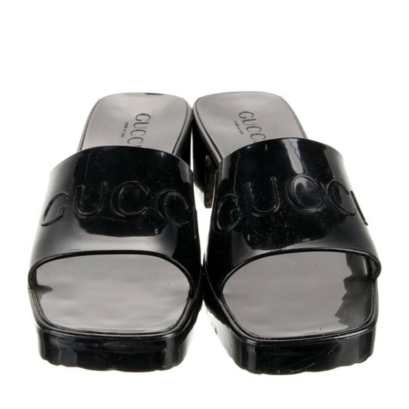 Gucci Women's Glossy Black Mules - Picture 3 of 4